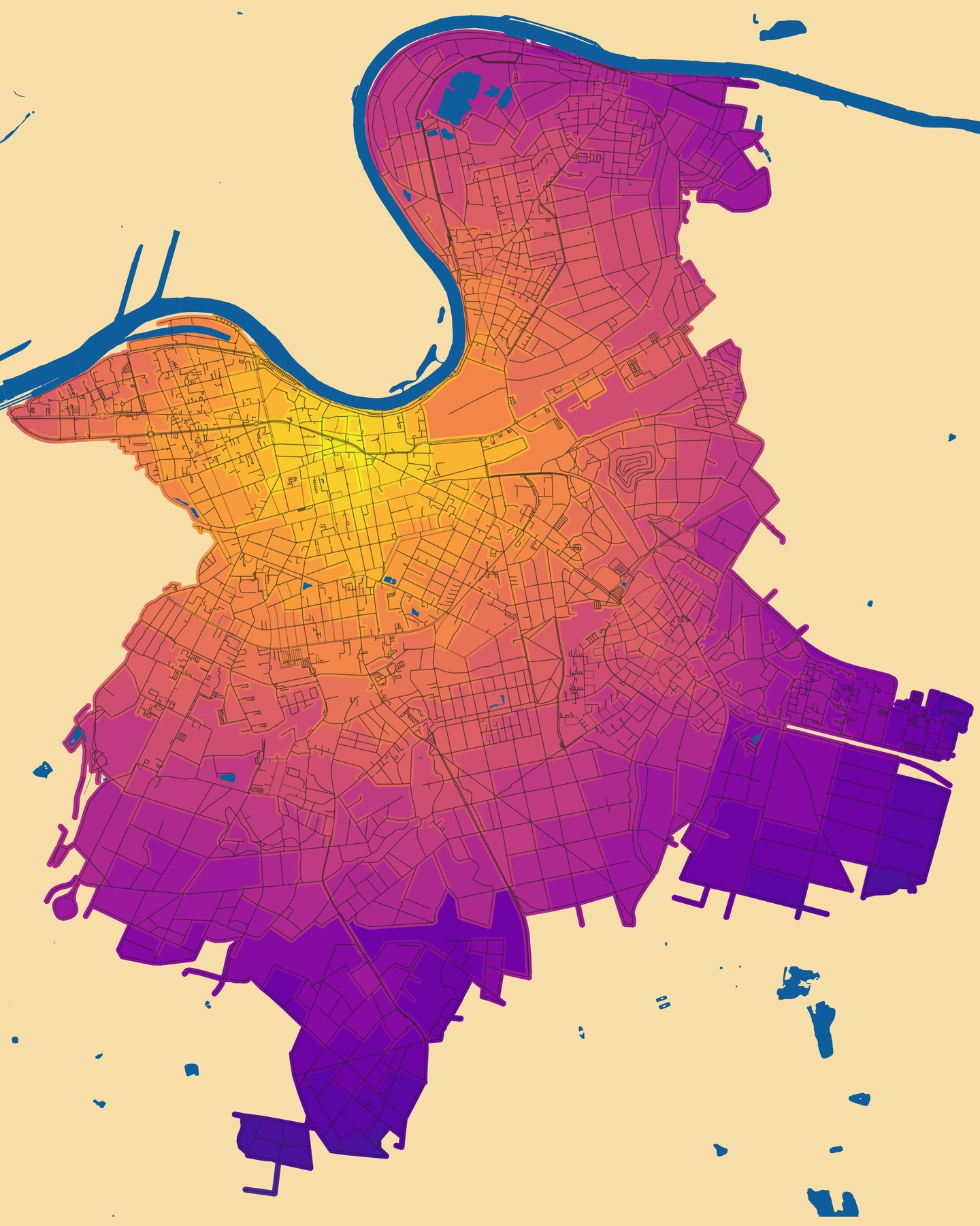 Bike isochrone to Wilhelmsplatz