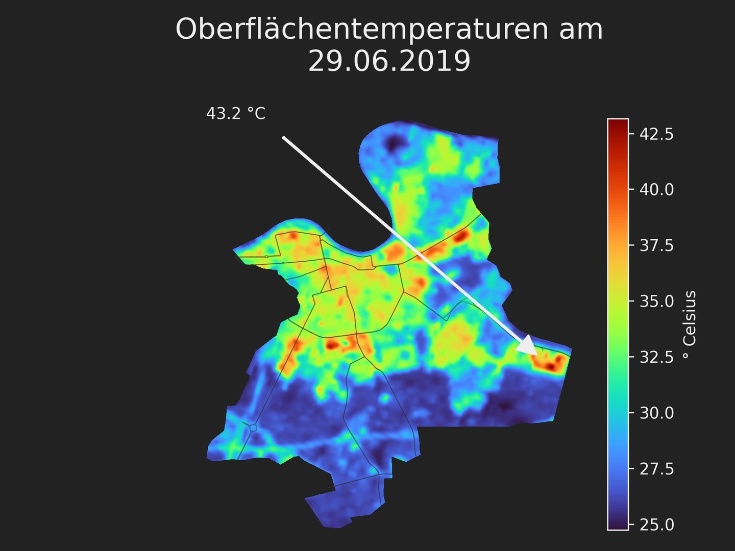 Maximum surface temperature